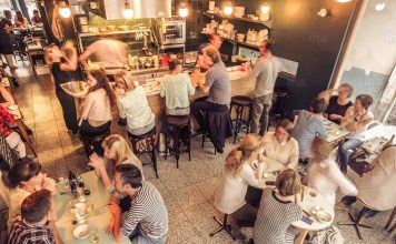 Bailiffs clear out restaurant whilst diners eat